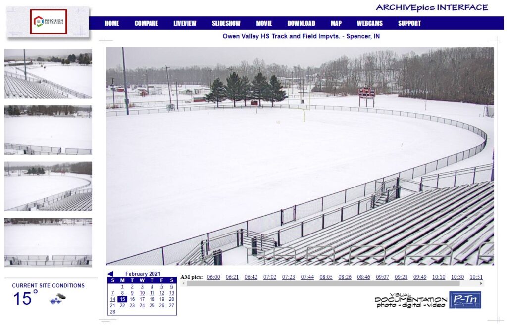 Computer screen archivePICS interface live view of snowy stadium | P-Tn