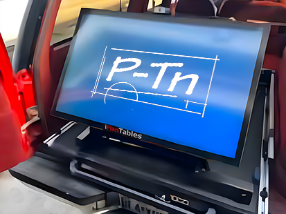 wide screen large format screen in back of truck with P-Tn logo displayed | P-Tn