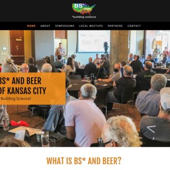 website homepage picture says BS* and BEER of Kansas City and the Midwest Building Science Symposium | P-Tn