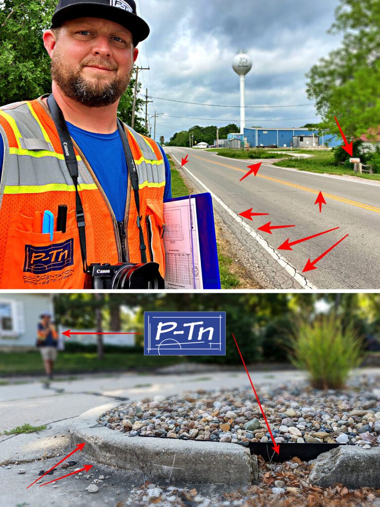 Pro photographer documents damage on street and curb prior to construction | P-Tn