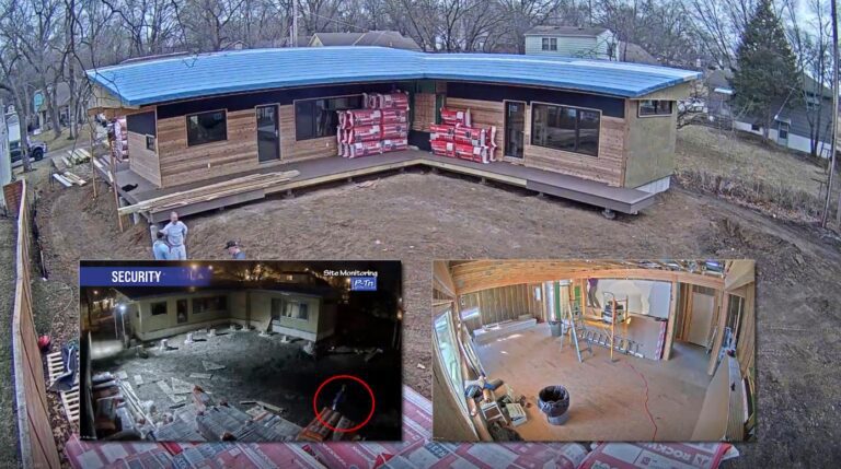 view of residential construction site from security web camera | P-Tn