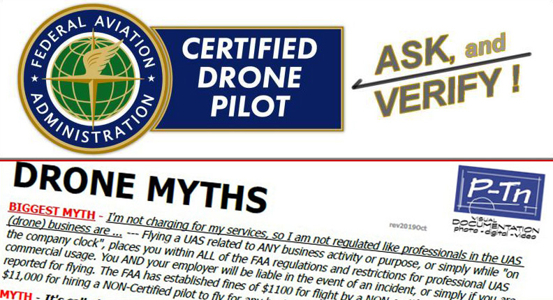 FAA Certified Drone Pilot reminder and Drone Myths Document | P-Tn