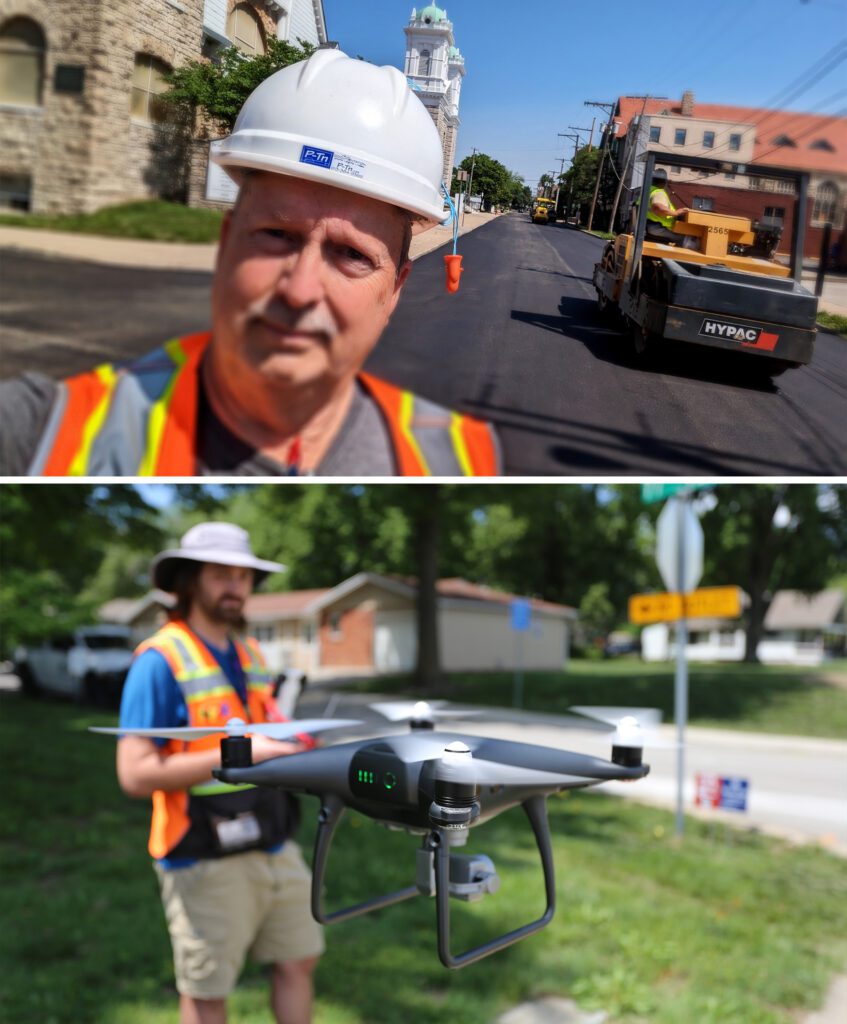 Road Paving and drone flight | P-Tn