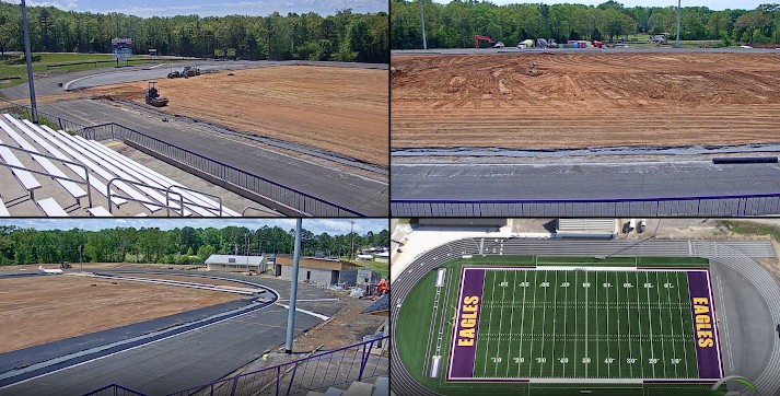 Football Field Construction Monitored by P-Tn Web Camera