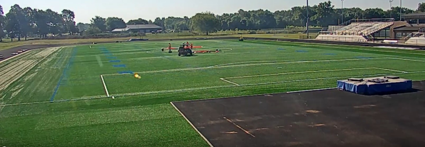 Football Field Turf Installation Monitored by P-Tn Progress Web Cameras